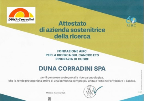 13.10.2025 - AIRC RECOGNIZES DUNA AS A "COMPANY SUPPORTING RESEARCH”