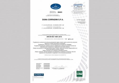 07.07.2020 - DUNA CERTIFIED ISO 14001