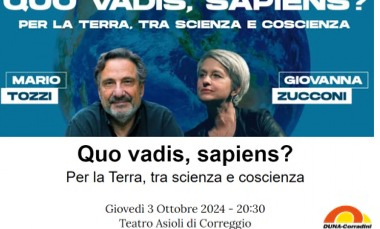 DUNA PER “QUO VADIS, SAPIENS?” CON MARIO TOZZI E GIOVANNA ZUCCONI