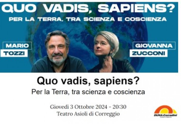 DUNA PER “QUO VADIS, SAPIENS?” CON MARIO TOZZI E GIOVANNA ZUCCONI