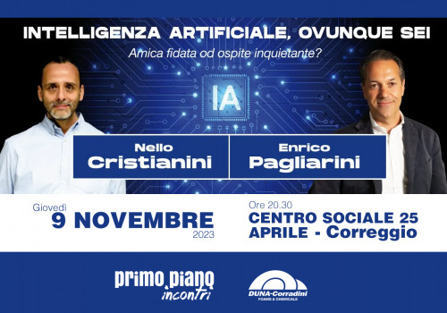 31.10.2023 - IL GRUPPO DUNA CON PRIMO PIANO: “INTELLIGENZA ARTIFICIALE, OVUNQUE SEI”